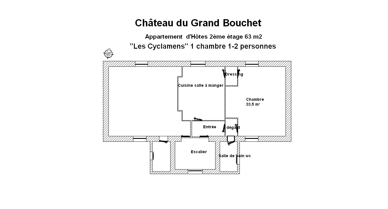 Plan apartment Les Cyclamens for 2 persons